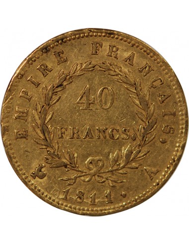 NAPOLÉON Ier - 40 FRANCS OR, TETE LAUREE - 1811 A PARIS