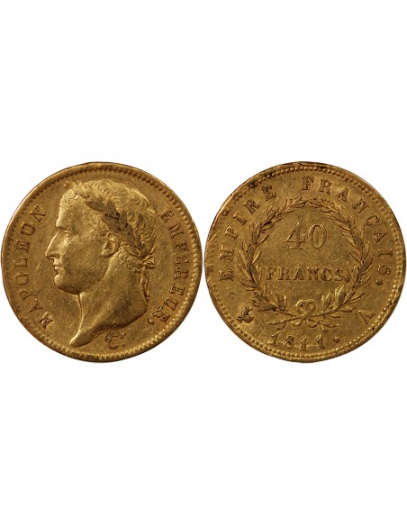 NAPOLÉON Ier - 40 FRANCS OR, TETE LAUREE - 1811 A PARIS