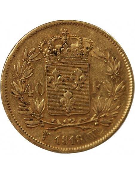 Louis XVIII 40 Francs Or 1818 W Lille