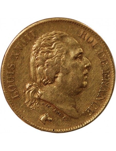 Louis XVIII 40 Francs Or 1818 W Lille