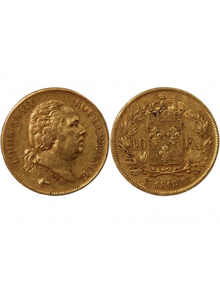 Louis XVIII 40 Francs Or 1818 W Lille