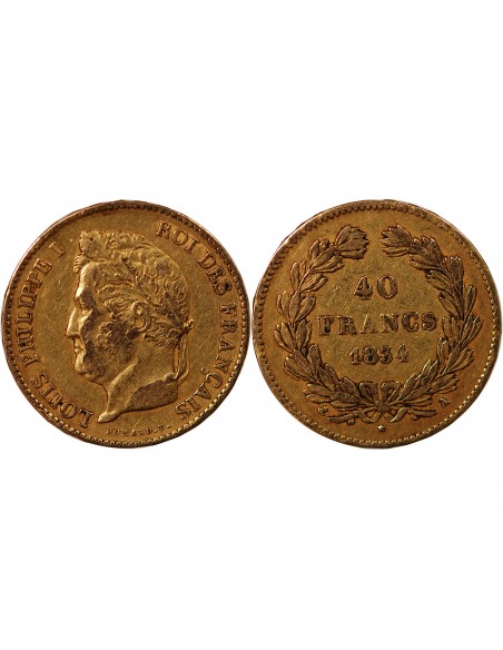 Louis-Philippe Ier 40 Francs Or 1834 A Paris