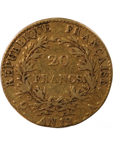 BONAPARTE 1er CONSUL - 20 FRANCS OR AN 12 A PARIS