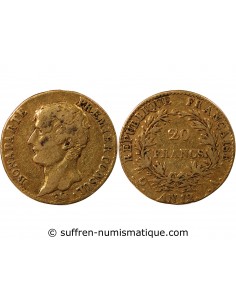 BONAPARTE 1er CONSUL - 20 FRANCS OR AN 12 A PARIS