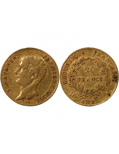 BONAPARTE 1er CONSUL - 20 FRANCS OR AN 12 A PARIS