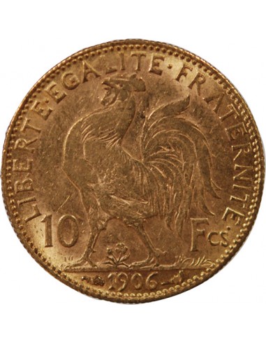 MARIANNE, COQ - 10 FRANCS OR 1906