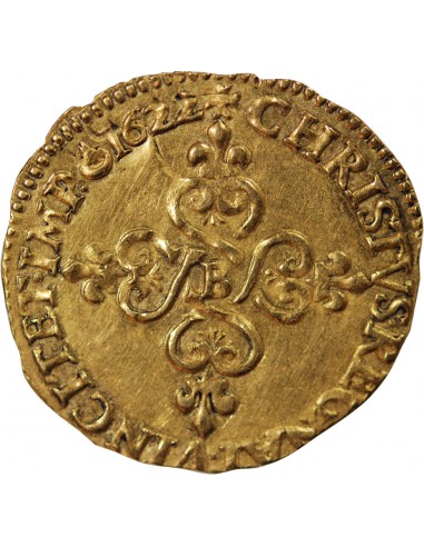 Louis XIII 1 ecu d'or Or 1622 B Rouen