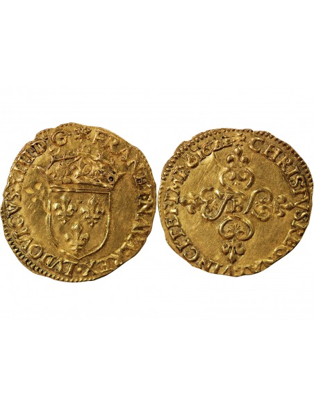 Louis XIII 1 ecu d'or Or 1622 B Rouen