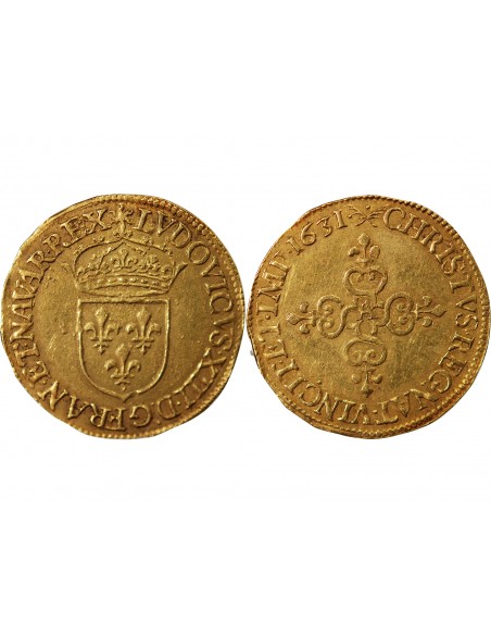 Louis XIII 1 ecu d'or Or 1631 A Paris