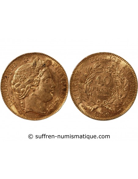 IIIe REPUBLIQUE, CERES ﻿- 10 FRANCS OR 1896 A PARIS﻿