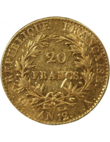 BONAPARTE 1er CONSUL - 20 FRANCS OR AN 12 A PARIS