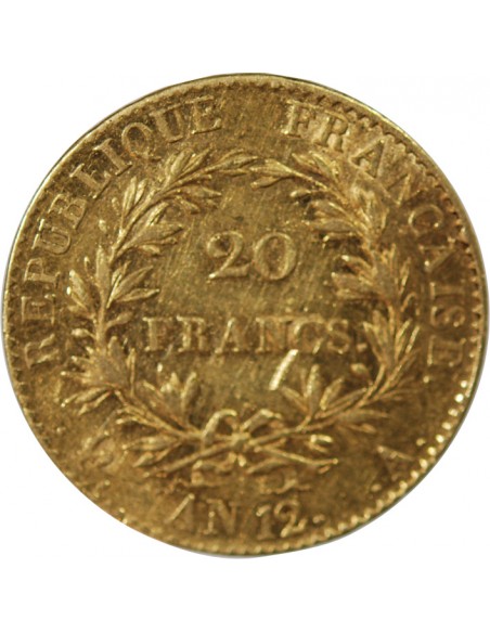 BONAPARTE 1er CONSUL - 20 FRANCS OR AN 12 A PARIS