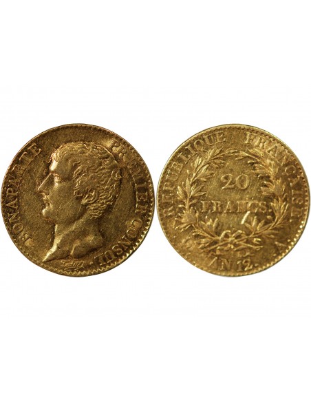 BONAPARTE 1er CONSUL - 20 FRANCS OR AN 12 A PARIS