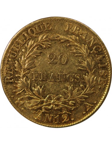 Napoléon Ier, Empereur de France, Roi d'Italie 20 Francs Or AN 12 A Paris