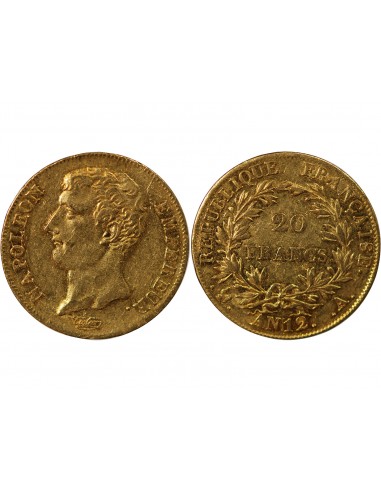 Napoléon Ier, Empereur de France, Roi d'Italie 20 Francs Or AN 12 A Paris