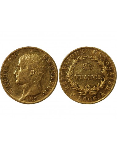 Napoléon Ier, Empereur de France, Roi d'Italie 20 Francs Or 1806 A Paris