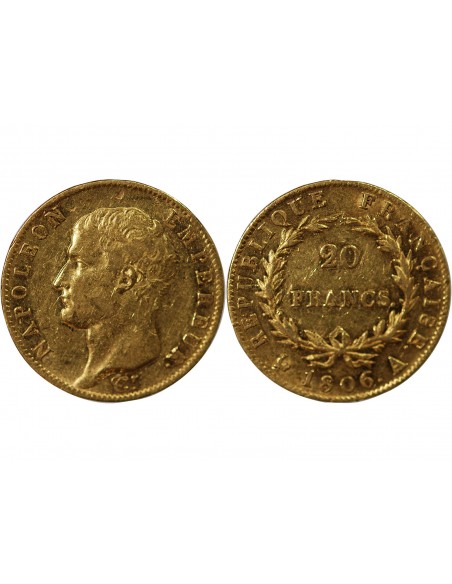 Napoléon Ier, Empereur de France, Roi d'Italie 20 Francs Or 1806 A Paris