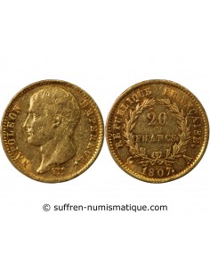 NAPOLEON Ier﻿ - 20 FRANCS OR﻿, BALANCIER GENGEMBRE - 1807 A PARIS