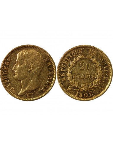 Napoléon Ier, Empereur de France, Roi d'Italie 20 Francs Or 1807 A Paris