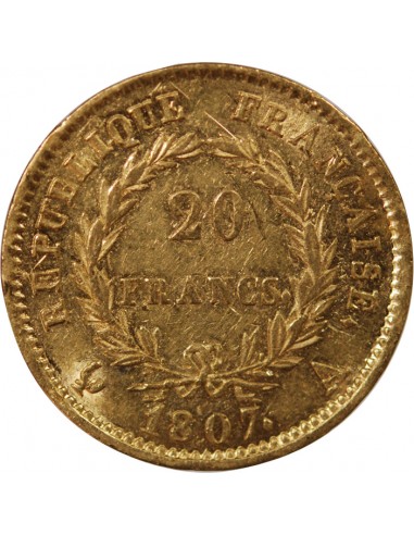 NAPOLEON Ier﻿ - 20 FRANCS OR﻿, BALANCIER GENGEMBRE - 1807 A PARIS