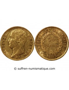 NAPOLEON Ier﻿ - 20 FRANCS OR﻿, BALANCIER GENGEMBRE - 1807 A PARIS