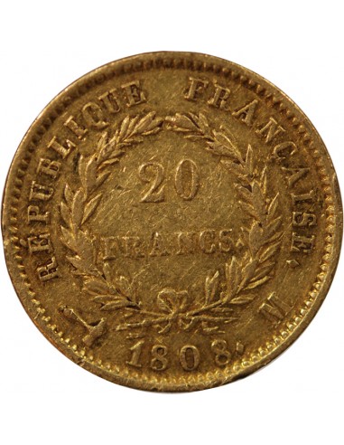 NAPOLEON Ier - 20 FRANCS OR 1808 M TOULOUSE "Type République"﻿﻿