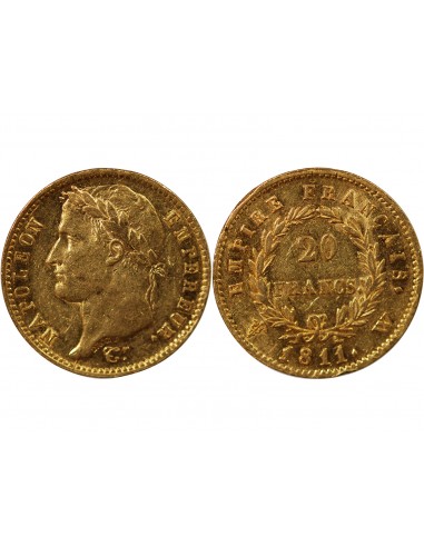 NAPOLEON Ier - 20 FRANCS OR 1811 W LILLE
