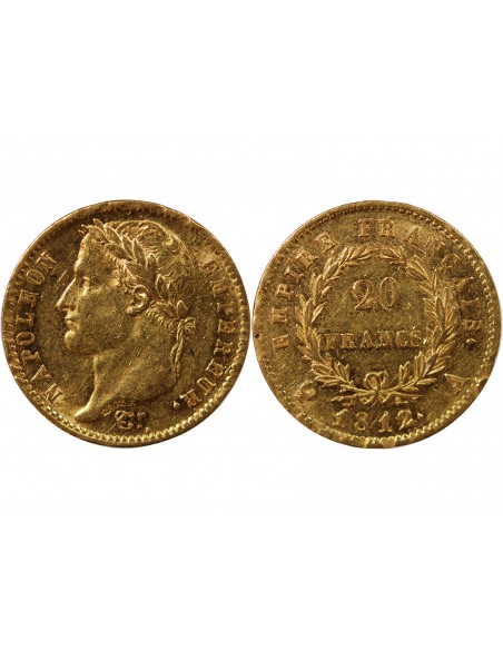 NAPOLÉON Ier - 20 FRANCS OR, TETE LAUREE - 1812 A PARIS