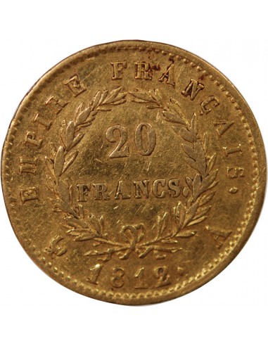 NAPOLÉON Ier - 20 FRANCS OR, TETE LAUREE - 1812 A PARIS