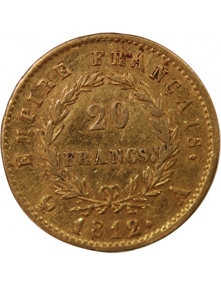 NAPOLÉON Ier - 20 FRANCS OR, TETE LAUREE - 1812 A PARIS