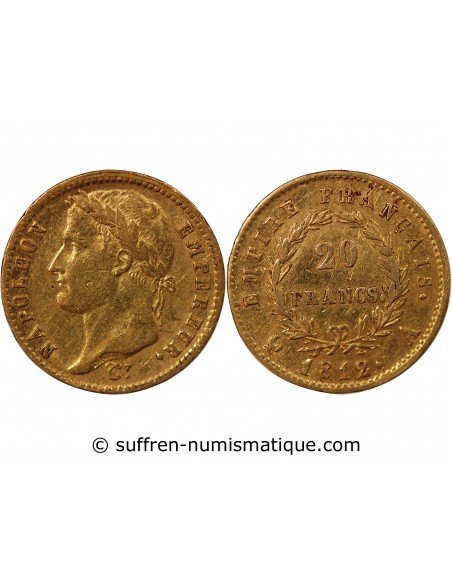 NAPOLÉON Ier - 20 FRANCS OR, TETE LAUREE - 1812 A PARIS