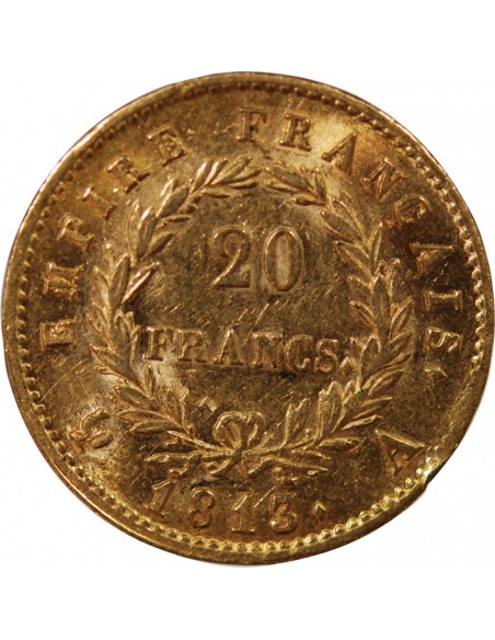 NAPOLÉON Ier - 20 FRANCS OR, TETE LAUREE - 1813 A PARIS