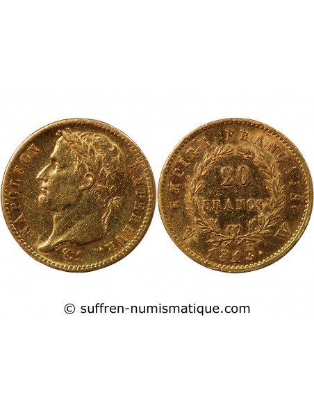 NAPOLEON Ier - 20 FRANCS OR 1813 W LILLE