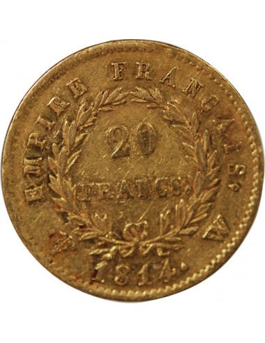 NAPOLEON Ier - 20 FRANCS OR 1814 W LILLE