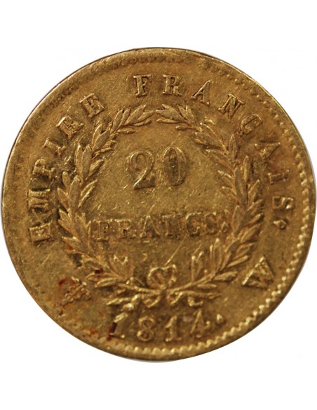 NAPOLEON Ier - 20 FRANCS OR 1814 W LILLE
