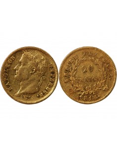 NAPOLEON Ier - 20 FRANCS OR 1814 W LILLE 2