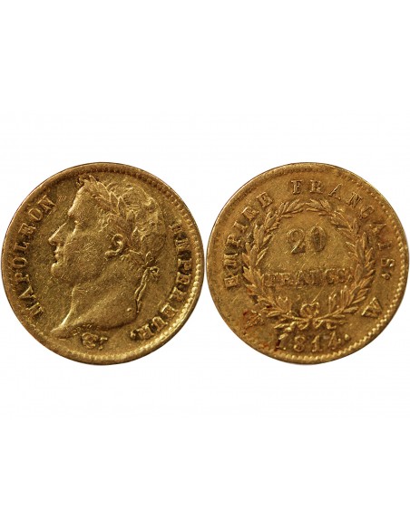 NAPOLEON Ier - 20 FRANCS OR 1814 W LILLE