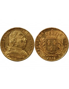 Louis XVIII 20 Francs Or 1814 A Paris 2