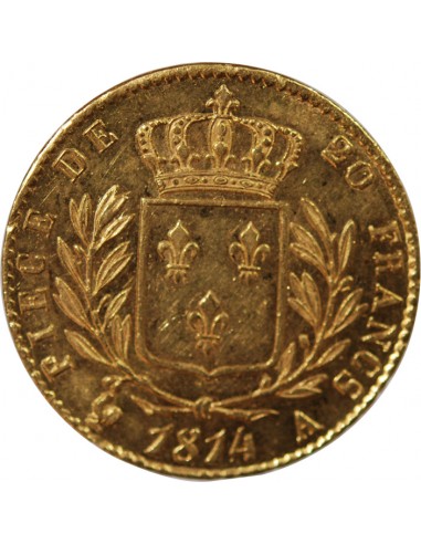 Louis XVIII 20 Francs Or 1814 A Paris
