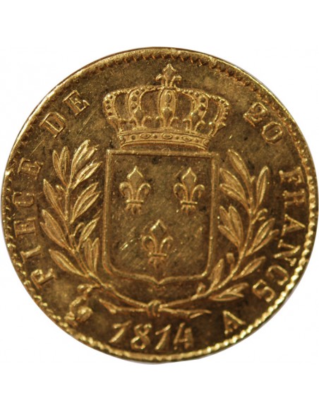 Louis XVIII 20 Francs Or 1814 A Paris