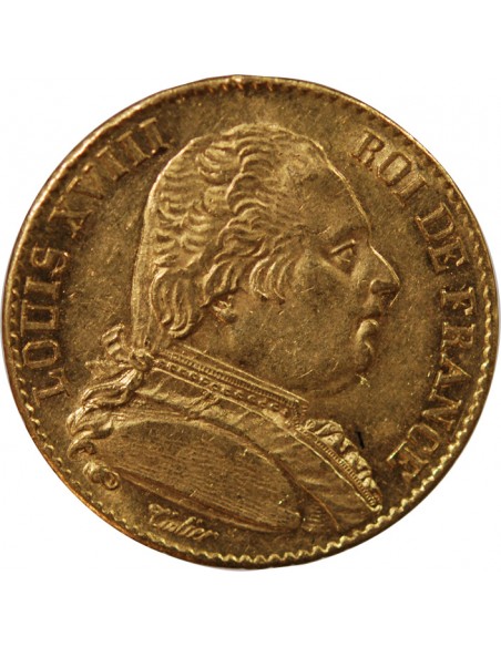 Louis XVIII 20 Francs Or 1814 A Paris