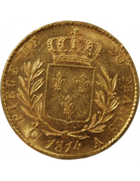 LOUIS XVIII - 20 FRANCS OR 1814 A PARIS