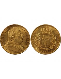 LOUIS XVIII - 20 FRANCS OR 1814 A PARIS 2
