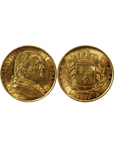 LOUIS XVIII - 20 FRANCS OR 1815 A PARIS