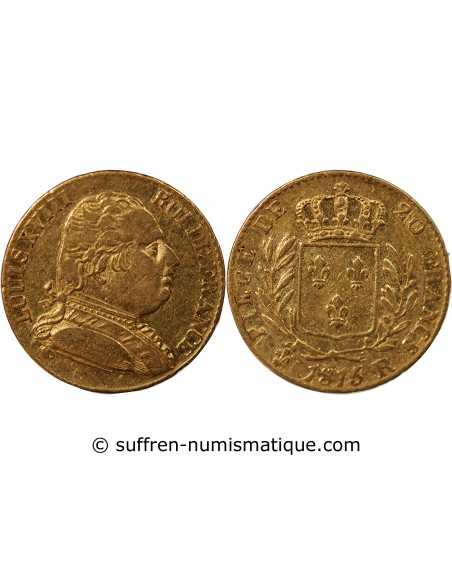 LOUIS XVIII - 20 FRANCS OR 1815 R LONDRES﻿