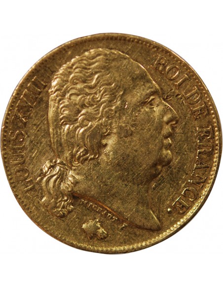 LOUIS XVIII - 20 FRANCS OR 1822 W LILLE