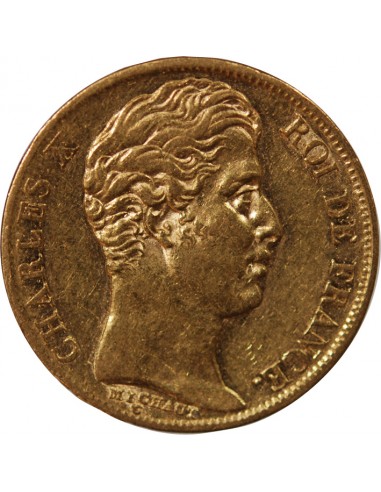 CHARLES X - 20 FRANCS OR 1828 A PARIS "5 Feuilles"﻿