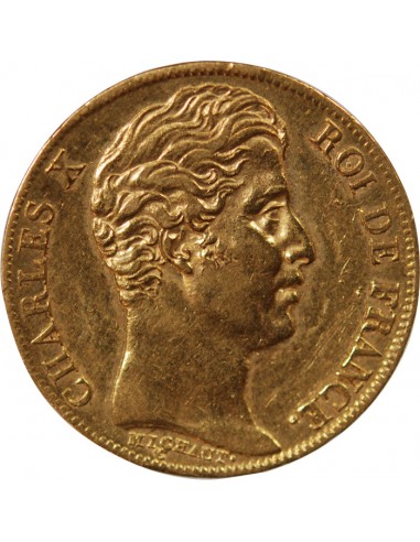 CHARLES X - 20 FRANCS OR 1828 A PARIS "5 Feuilles"﻿