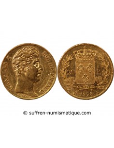 CHARLES X - 20 FRANCS OR 1828 A PARIS "5 Feuilles"﻿