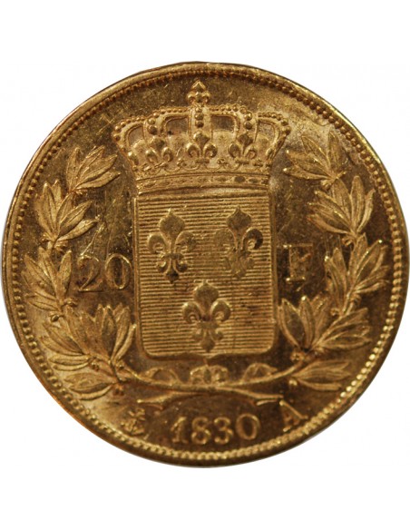 CHARLES X - 20 FRANCS OR 1830 A PARIS "5 Feuilles"﻿